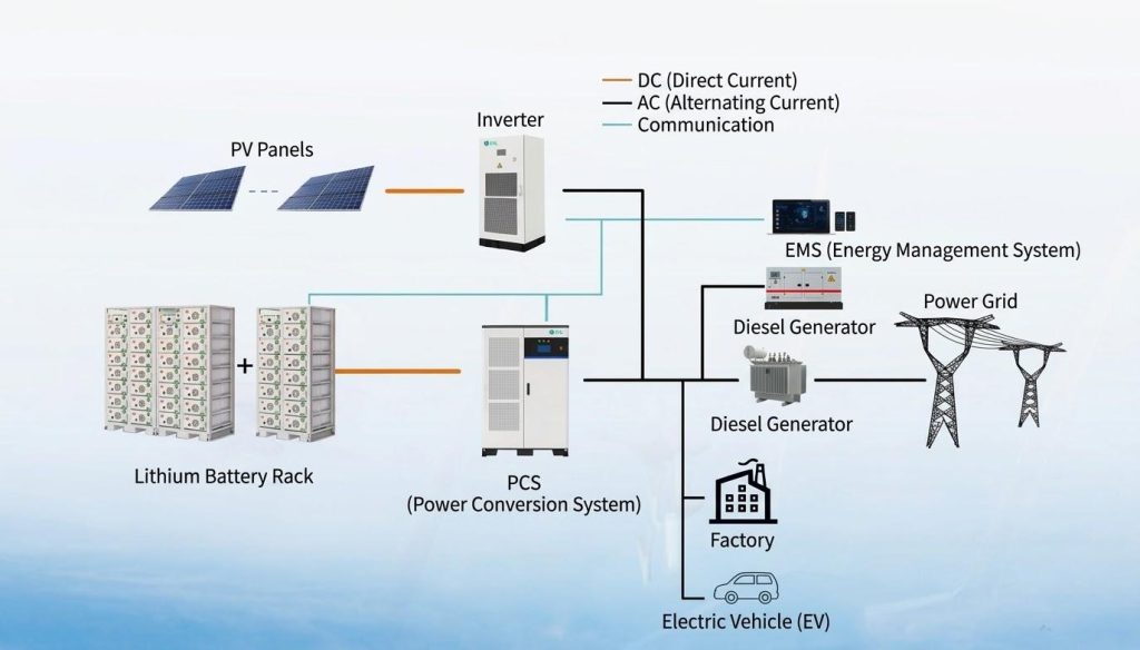 BESS Micro-grid with Solar and GEN-Industrial and Commercial