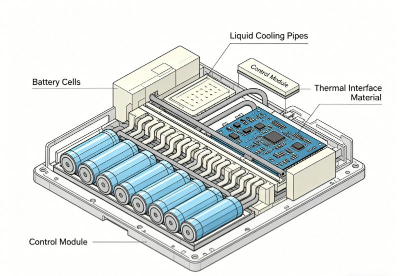Liquid-Cooled Battery System Diagram