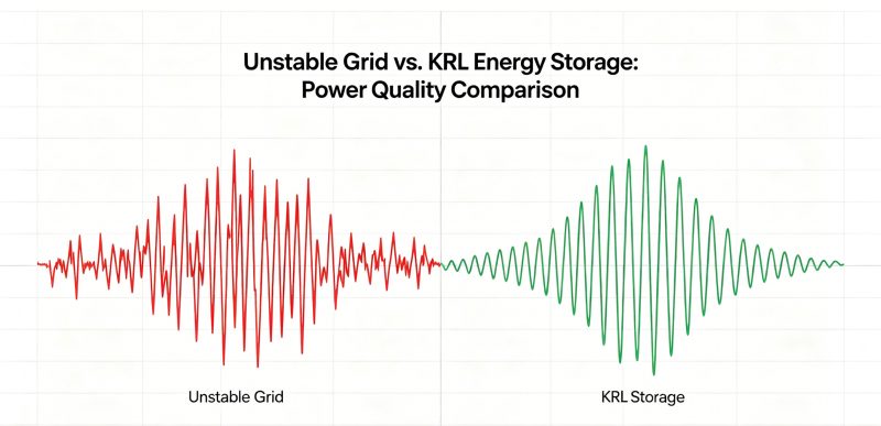 Unstable Grid-vs-KRL Energy Storage Power Quality Comparison