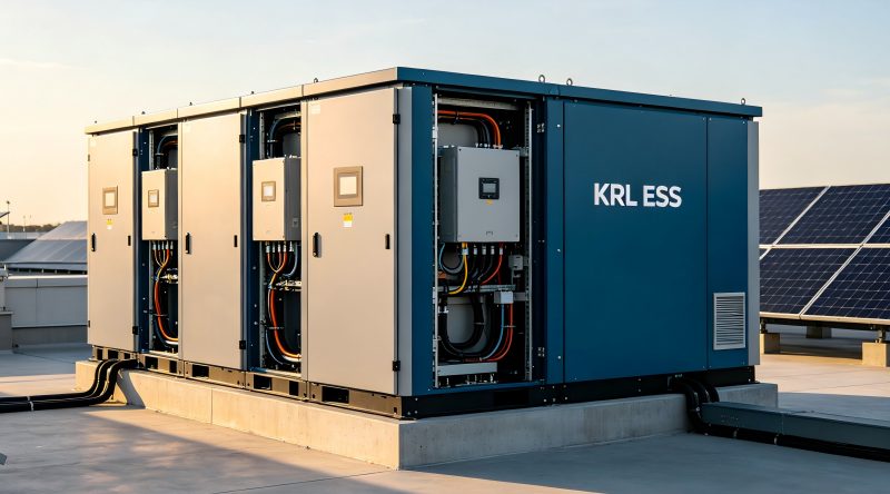 KRL modular ESS units installed in a commercial rooftop or industrial site