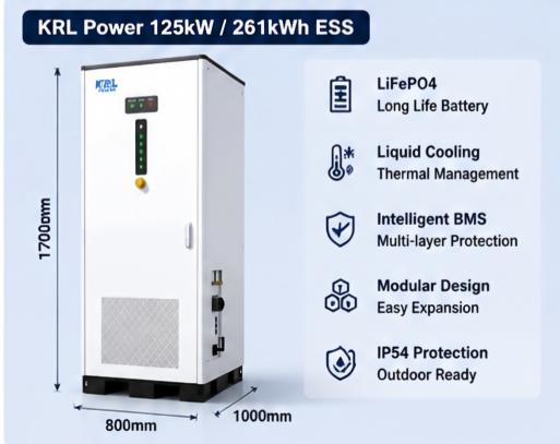 125kW-261kWh Liquid-Cooled C&I Energy Storage System