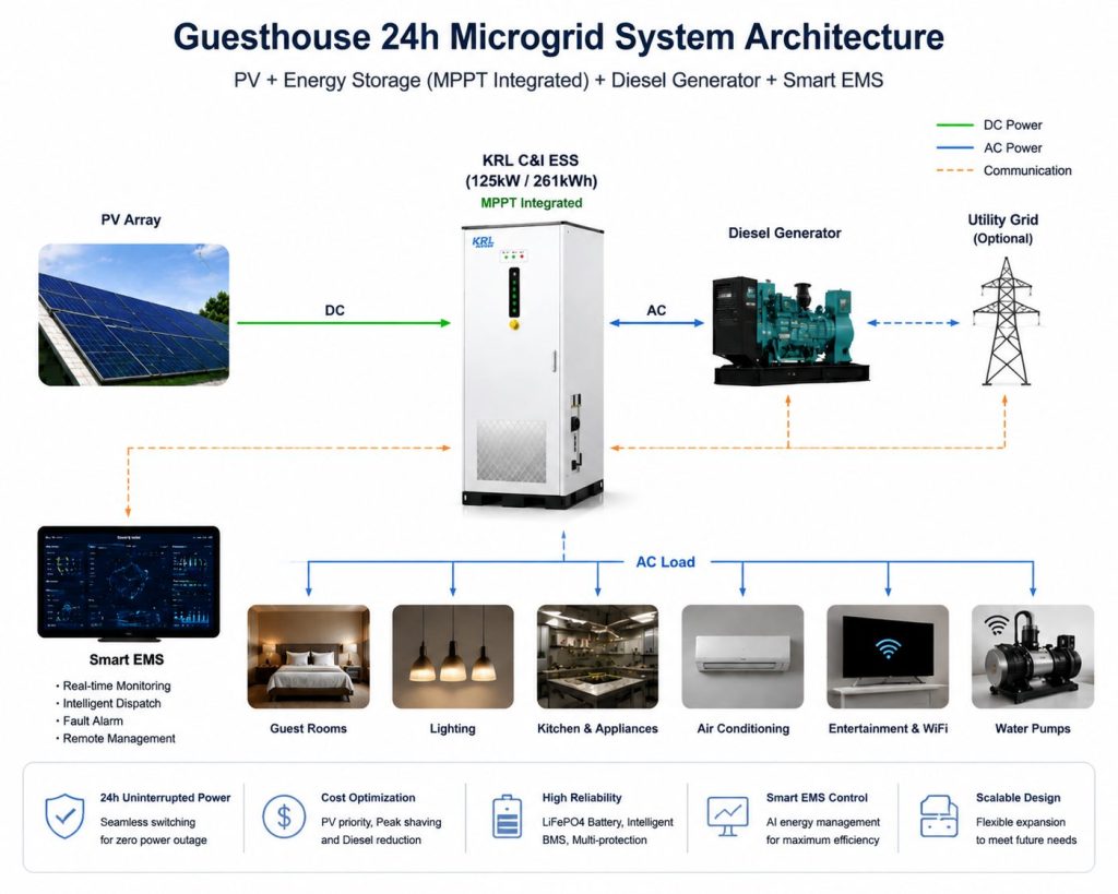 Guesthouse 24h Microgrid System Architecture