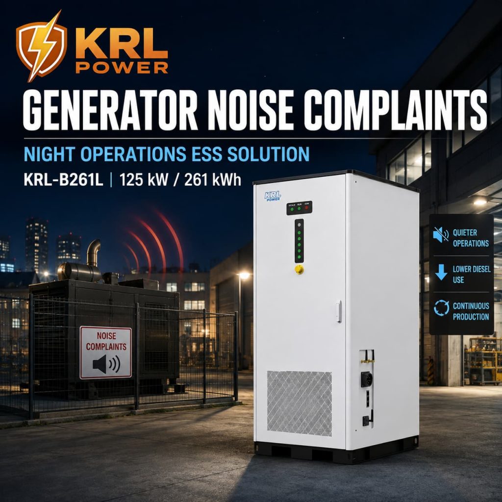 125 kW/261 kWh vloeistofgekoelde ESS vir stil nagfabrieksbedrywighede.