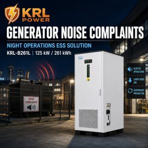 125kW/261kWh liquid-cooled ESS for quiet night factory operations.