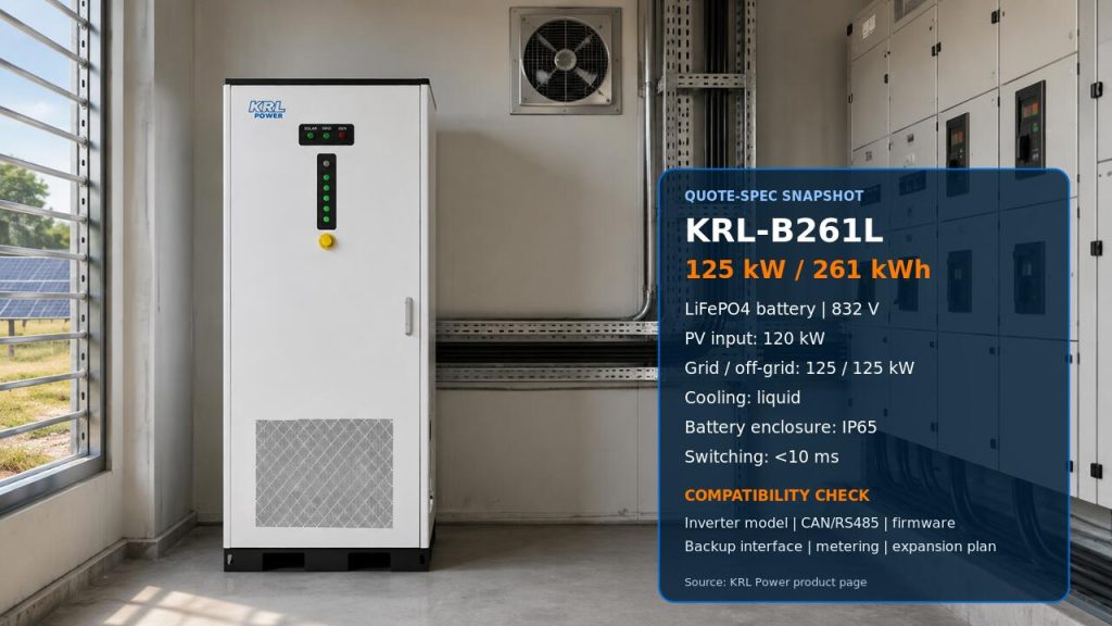 KRL-B65 30 kW and 65 kWh commercial and industrial energy storage cabinet
