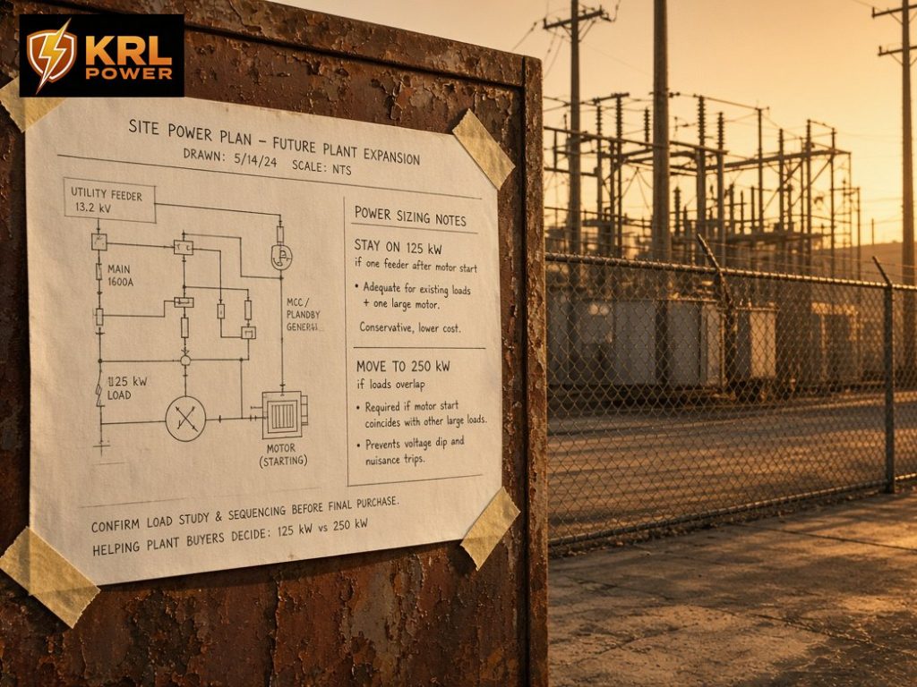 When to stay on KRL-B261L 125 kW or move to KRL-B522L 250 kW