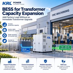 KRL Power BESS supporting new factory production load while holding transformer grid import within its existing limit