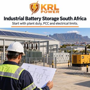 Industrial battery storage planning at a South African factory with rooftop solar, transformer, PCC, diesel generator and plant electrical boundary