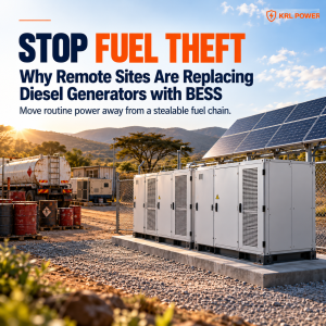 Remote industrial site replacing routine diesel generation with solar and KRL battery energy storage to reduce fuel theft exposure